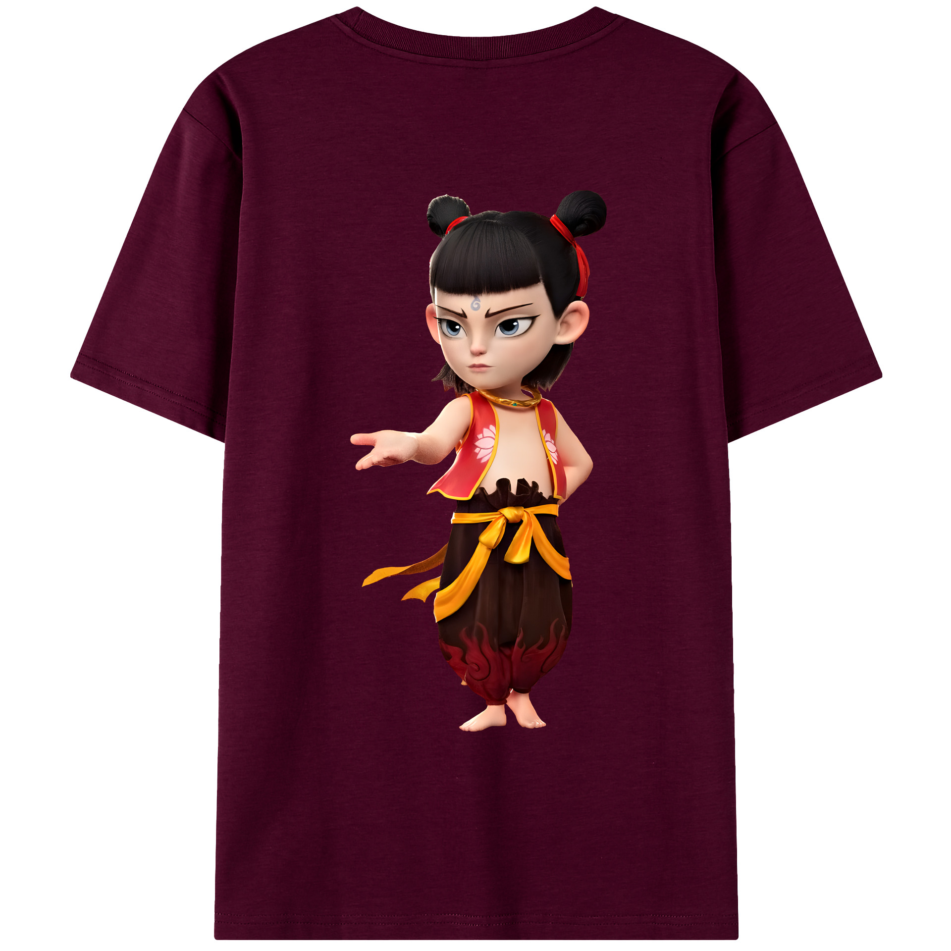（画像用） Ne Zha 2 ナタ 魔童の大暴れ レディース半袖Tシャツ(バックプリント)